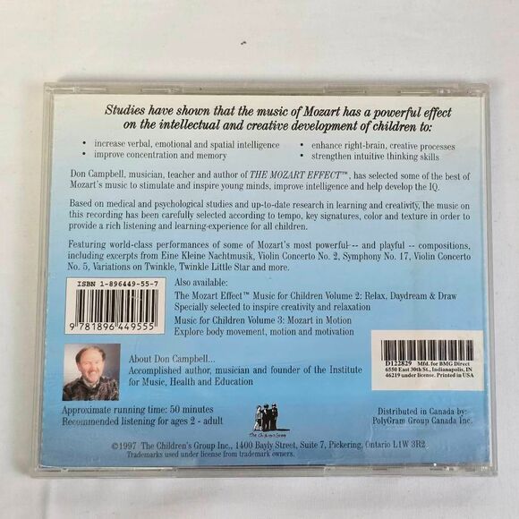 Mozart Effect Music for Children Vol. 1 CD - Picture 3 of 3